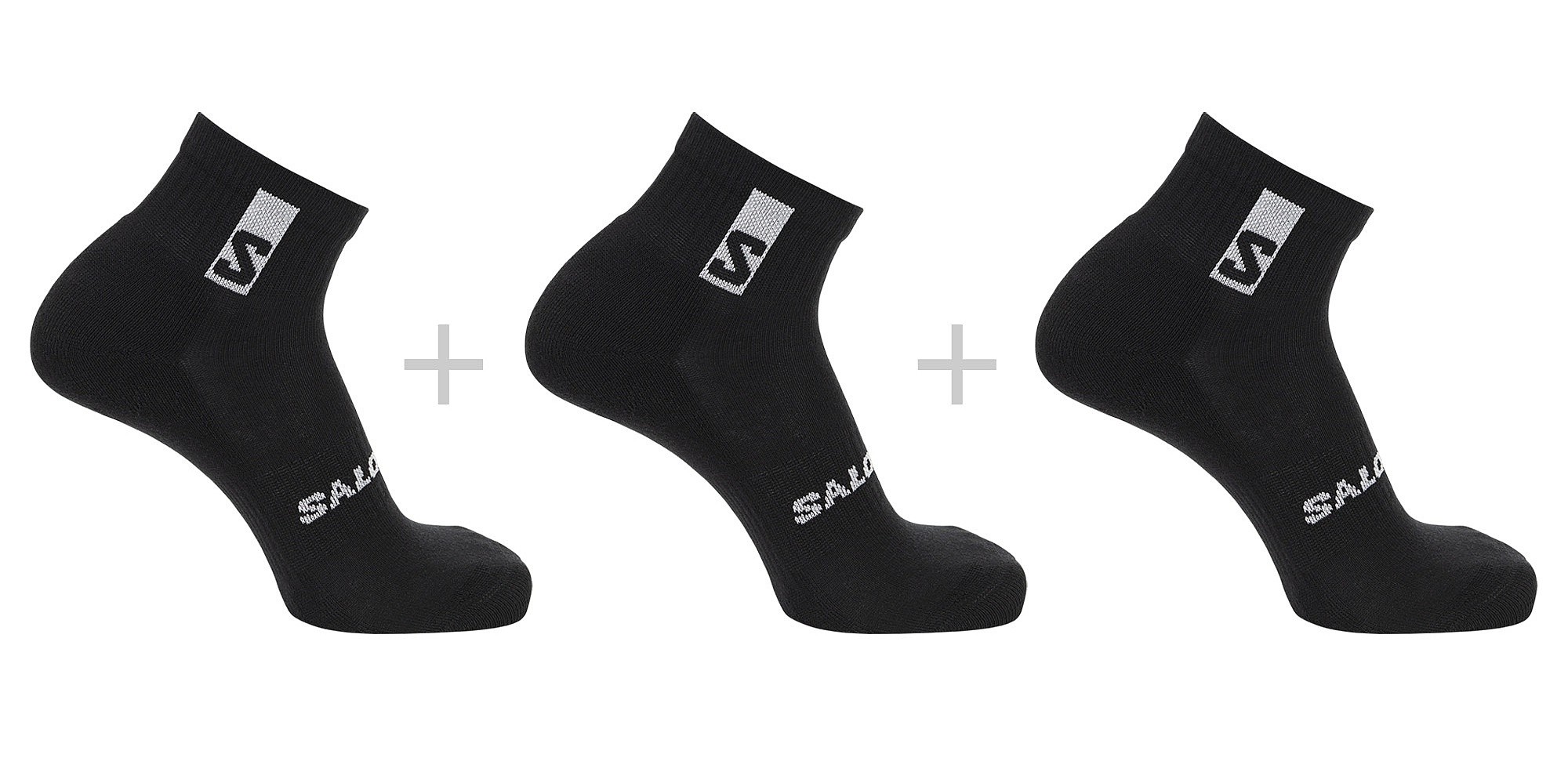chaussettes Salomon Everyday Ankle 3 Pack - Black/Black/Black