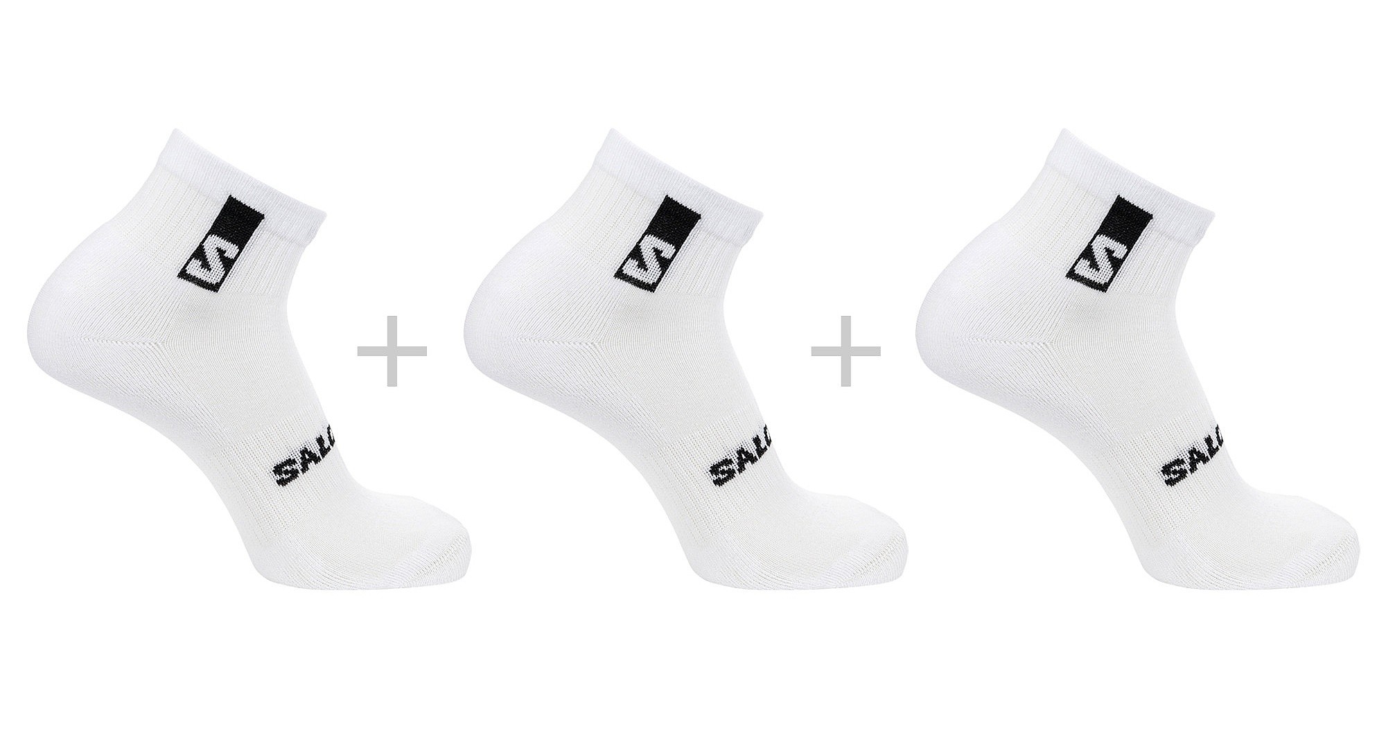 chaussettes Salomon Everyday Ankle 3 Pack - White/White/White