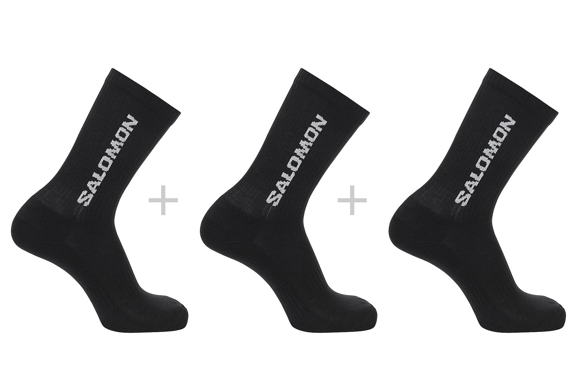 chaussettes Salomon Everyday Crew 3 Pack - Black/Black/Black