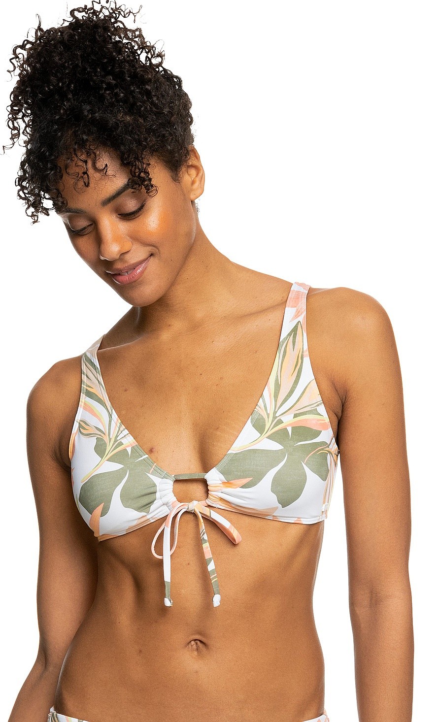 Badeanzug Roxy PT Beach Classics New Bralette - WBB9/Bright White Subtly Salty Flat - women´s
