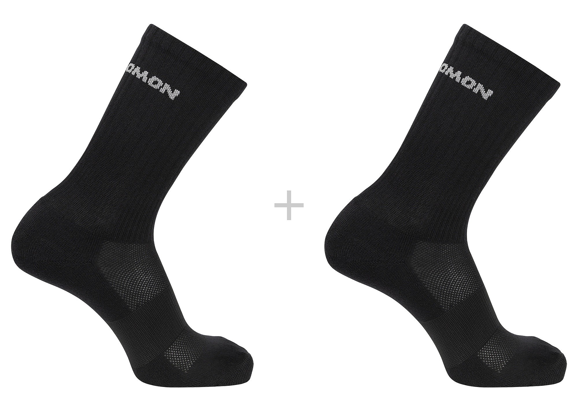 chaussettes Salomon Evasion Crew 2 Pack - Black/Black