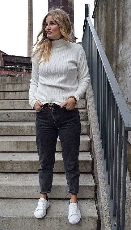 suéter M.ASCH-Be original Stand Structure - Cream - women´s