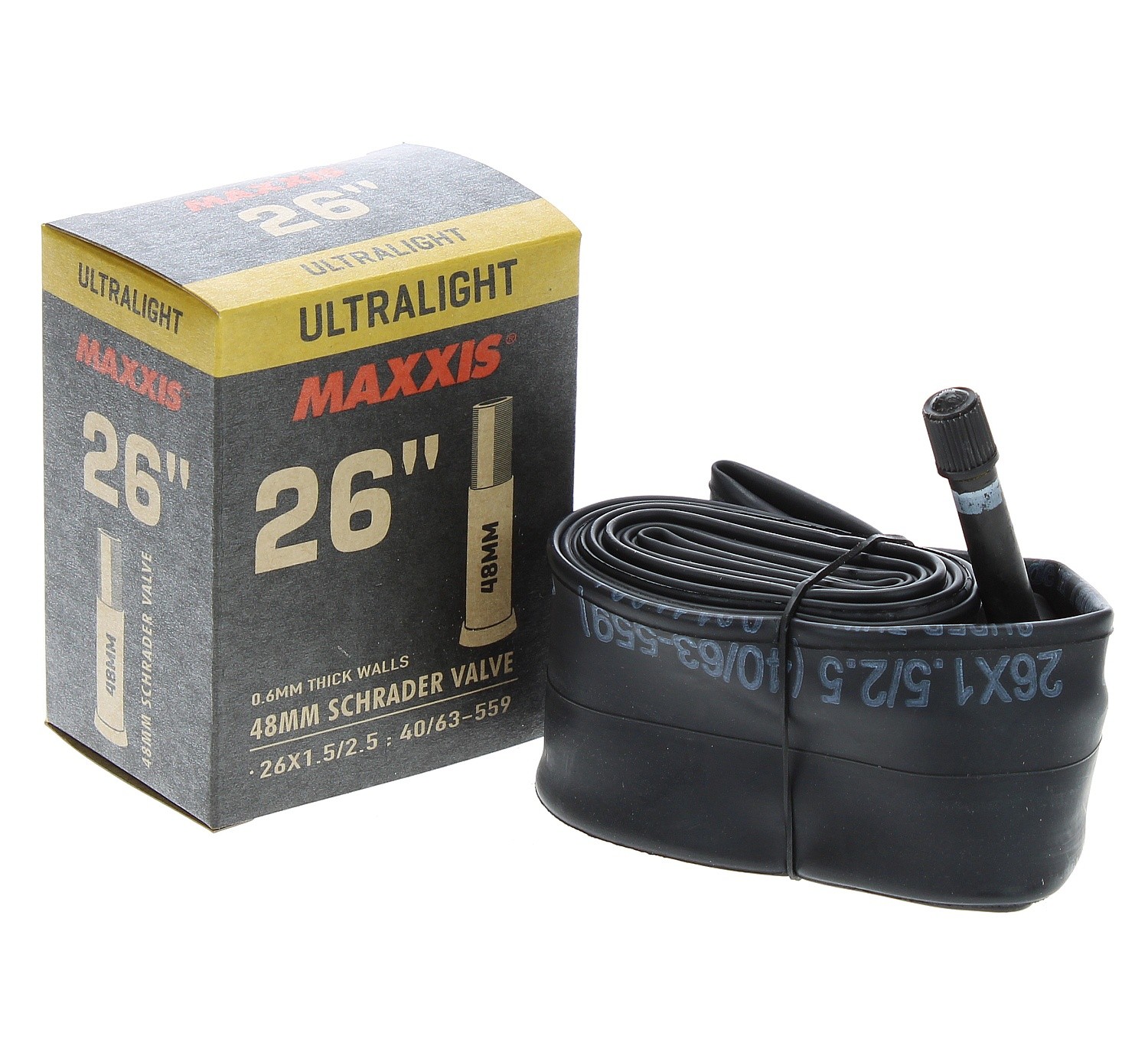 duše Maxxis Ultralight Lauto-SV 48mm 26"x1.50"-2.50" - Black