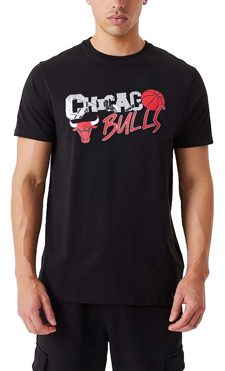 T-shirt New Era Infill Graphic NBA Chicago Bulls - Black/Faded Red