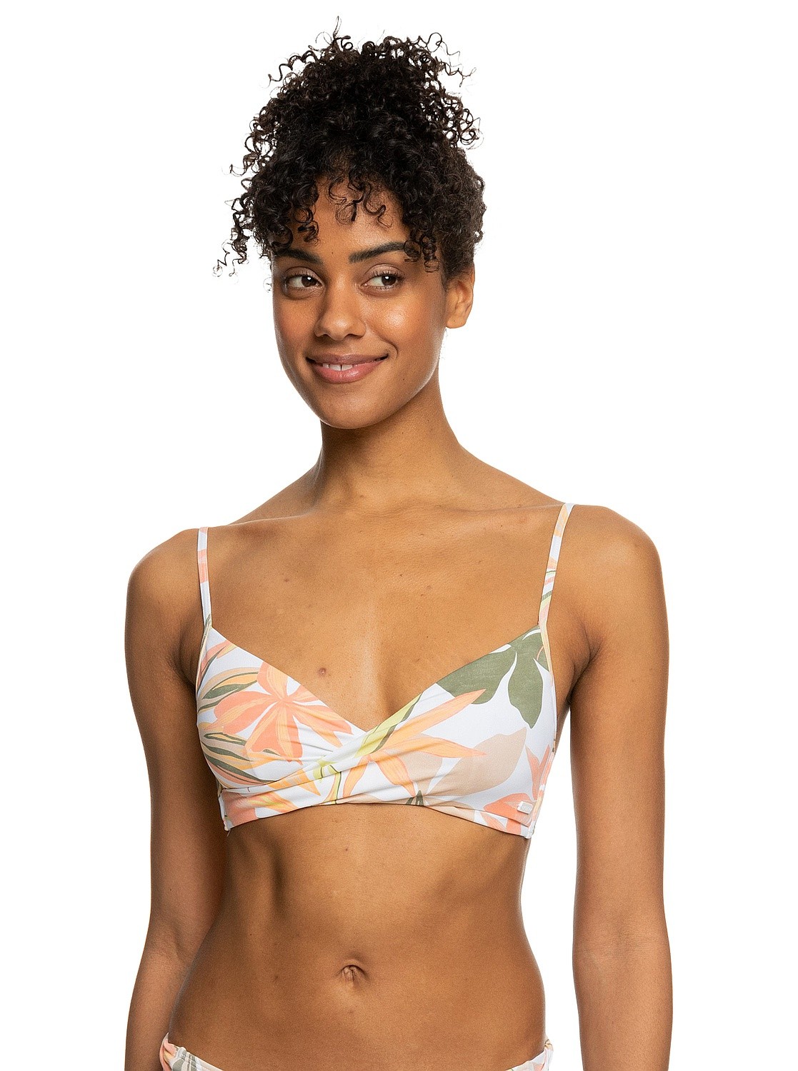 Badeanzug Roxy PT Beach Classics Wrap Bra - WBB9/Bright White Subtly Salty Flat - women´s