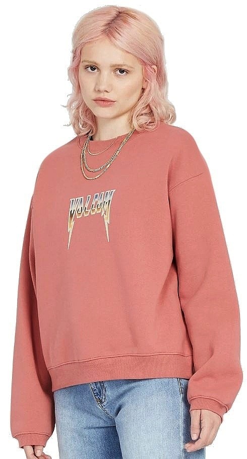 sweat-shirt Volcom Lookeeing For Crew - Rosewood - women´s
