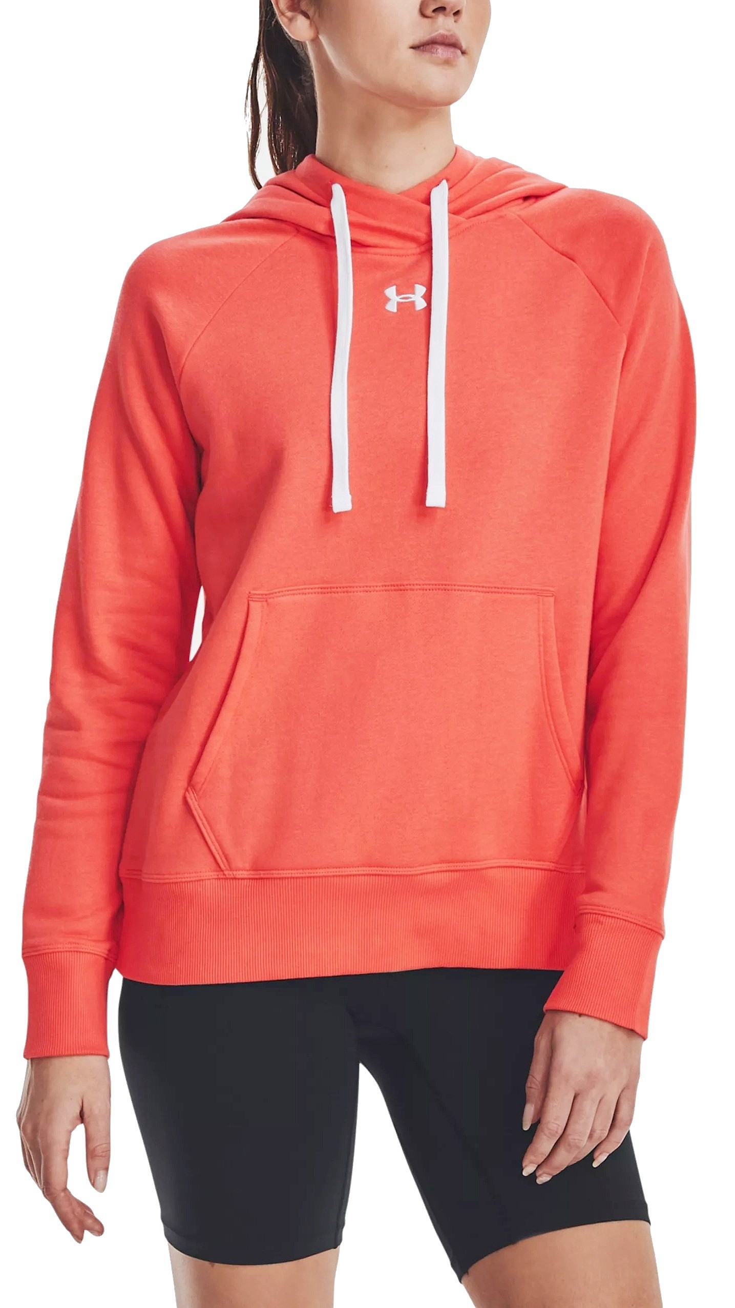 sweat-shirt Under Armour Rival Fleece HB - 877/Orange After Burn/White - women´s