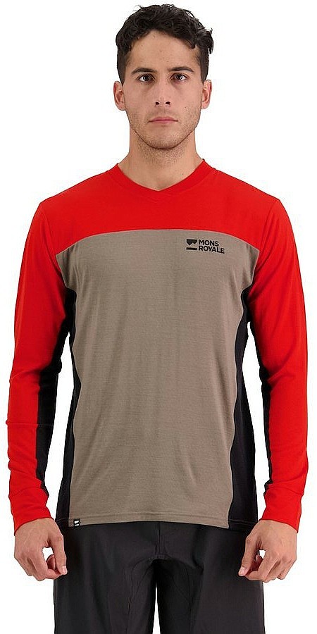 джерси Mons Royale Redwood Enduro VLS LS - Retro Red/Black/Walnut - men´s