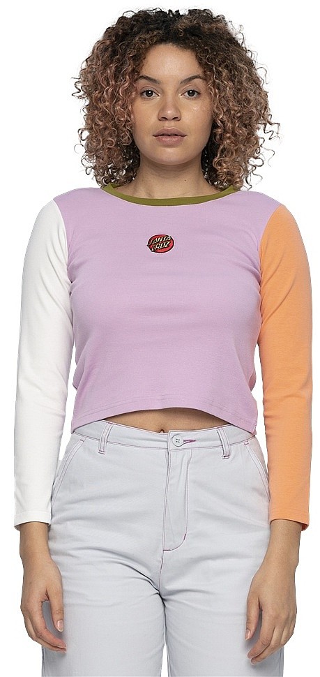 T-shirt Santa Cruz Classic Dot Front LS - Orchid Multi - women´s