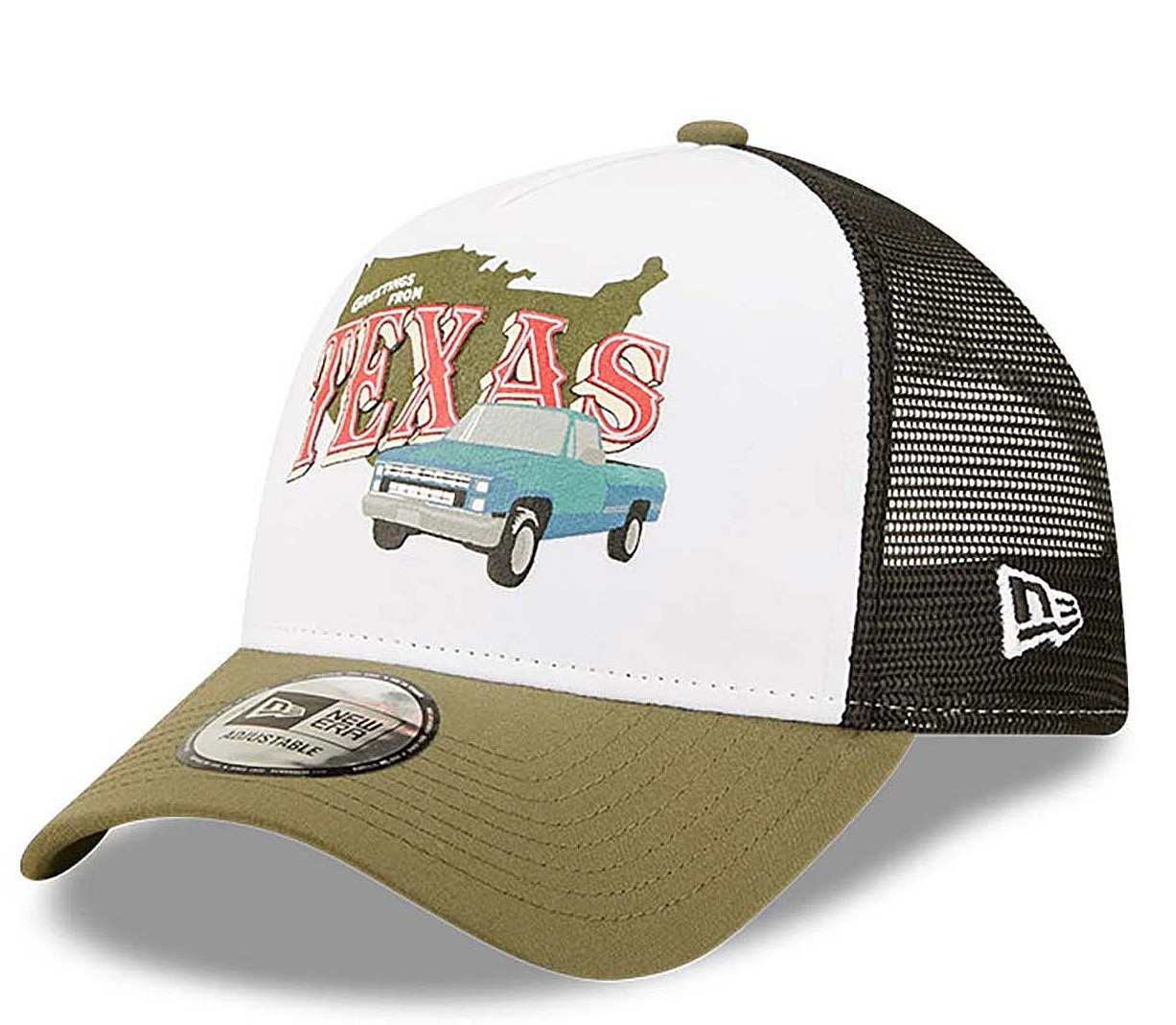 casquette New Era 9FO AF US State Wordmark Trucker - New Olive - men´s