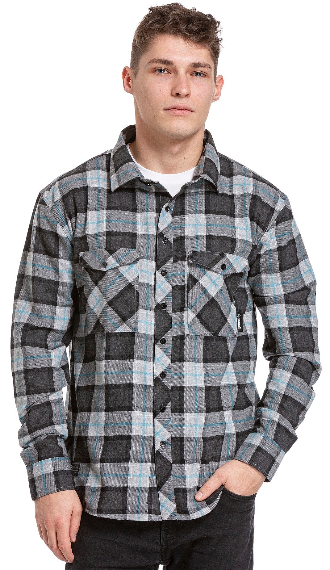 košeľa Meatfly Hunt LS - Grey