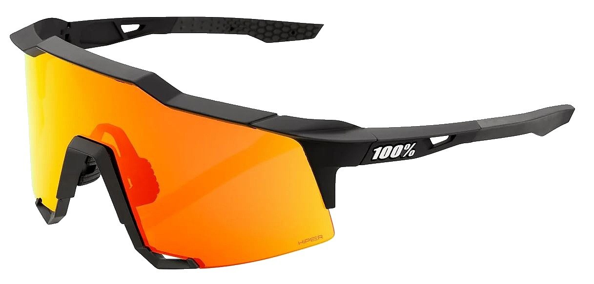 brýle 100% Speedcraft - Soft Tact Black/HiPER Red Multilayer Mirror Lens