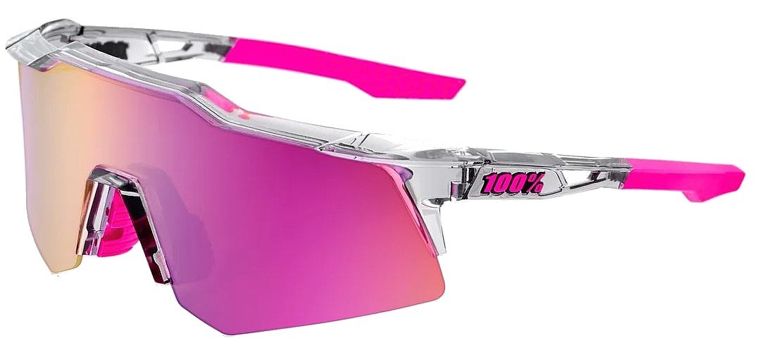 okuliare 100% Speedcraft XS - Polished Translucent Grey/Purple Multilayer Mirror