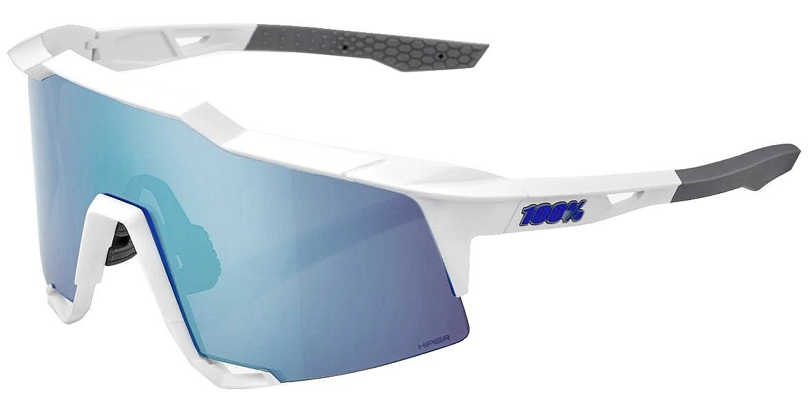 Brille 100% Speedcraft - Matte White/HiPER Blue Multilayer Mirror Lens