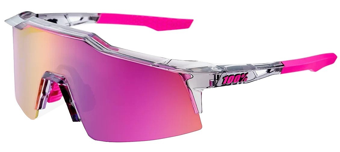 des lunettes 100% Speedcraft SL - Polished Translucent Grey/Purple Multilayer Mirr