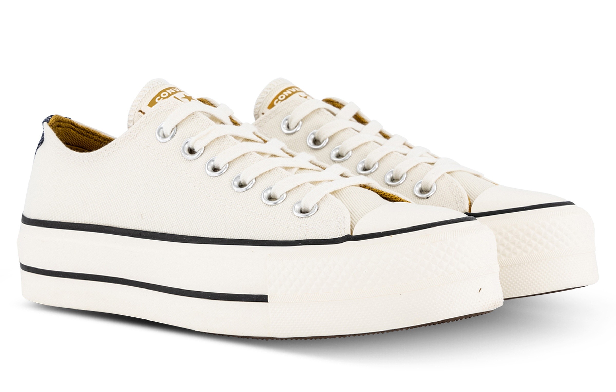topánky Converse Chuck Taylor All Star Lift Platform Denim OX - A03829/Egret/Navy/Burnt Honey