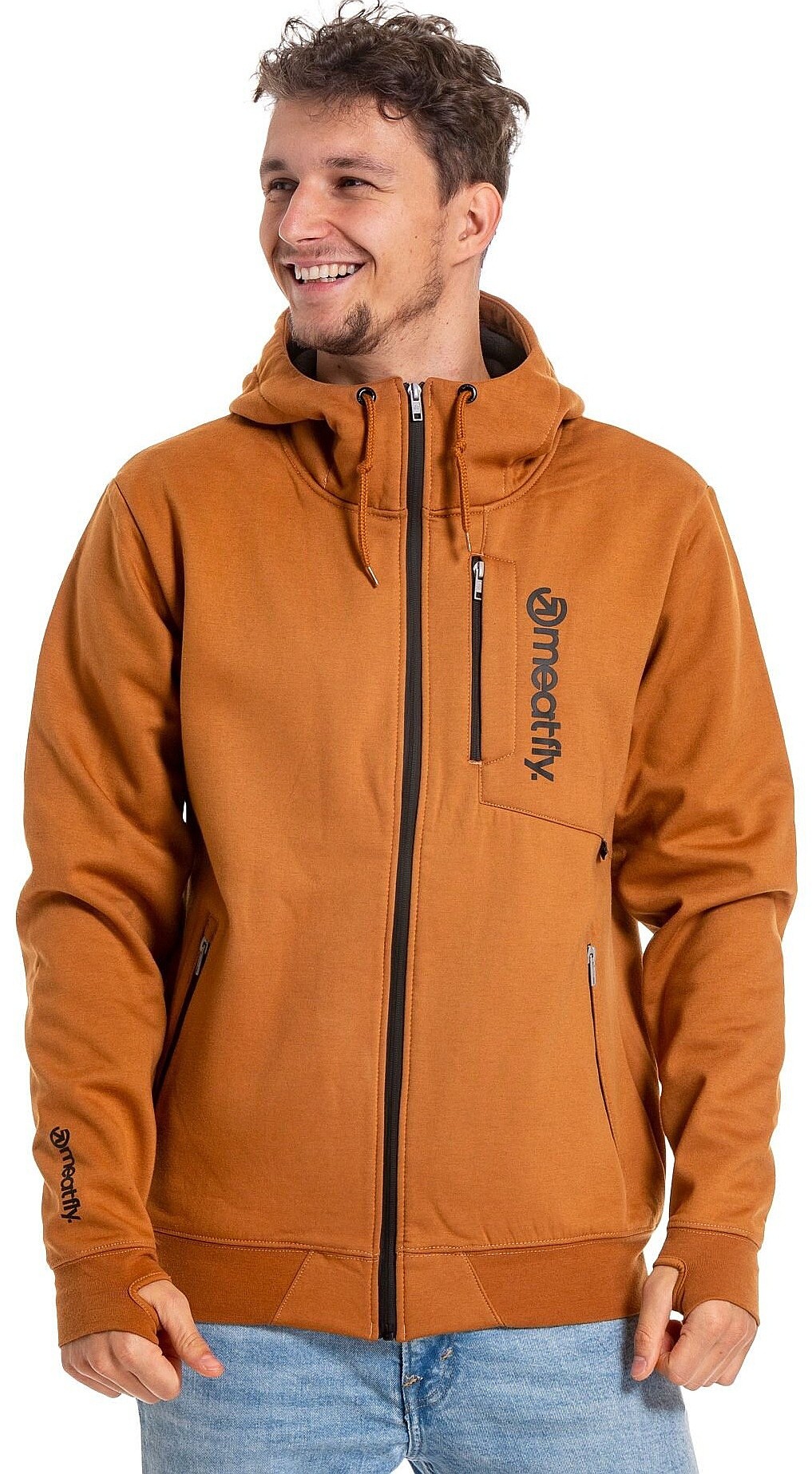 sweat-shirt Meatfly Lightyear Zip - Brown Sugar - men´s