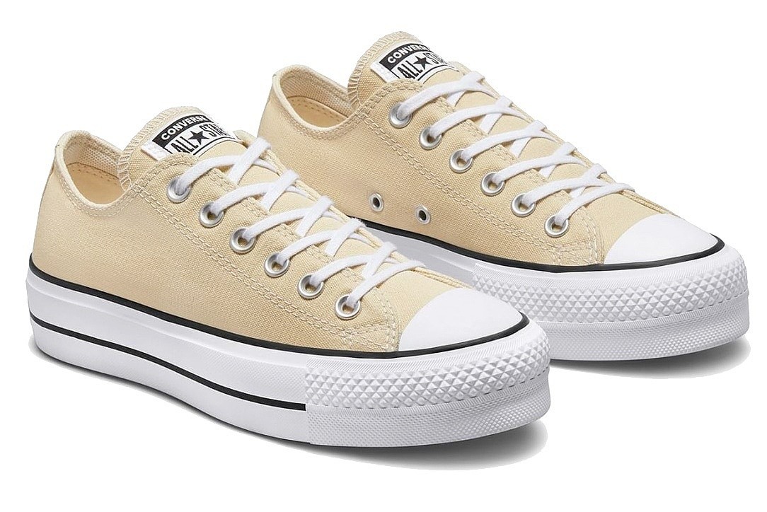 chaussures Converse Chuck Taylor All Star Lift Platform Seasonal OX - A03542/Oat Milk/White/Black - women´s