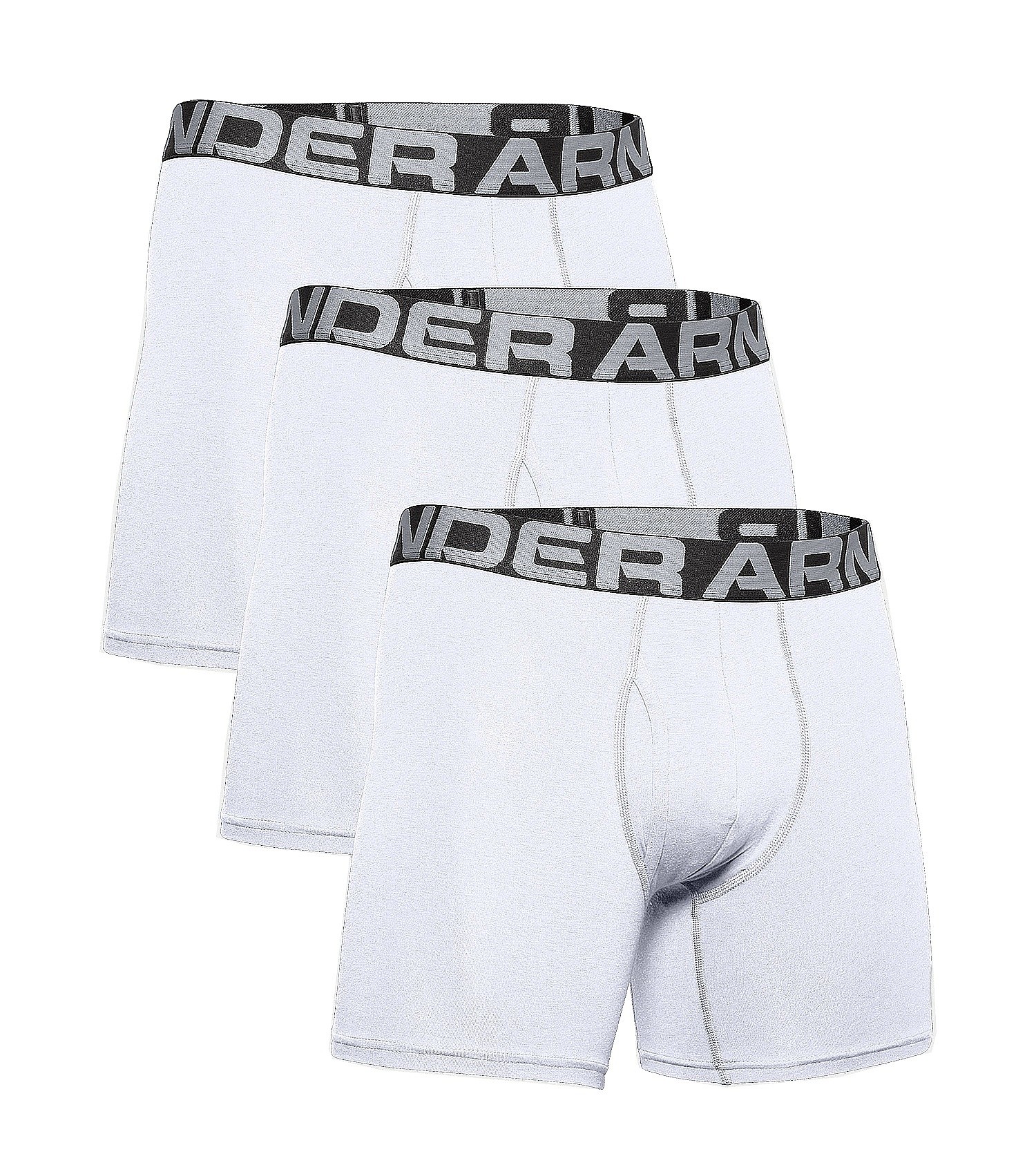 trenky Under Armour Charged Cotton 6in 3 Pack - White
