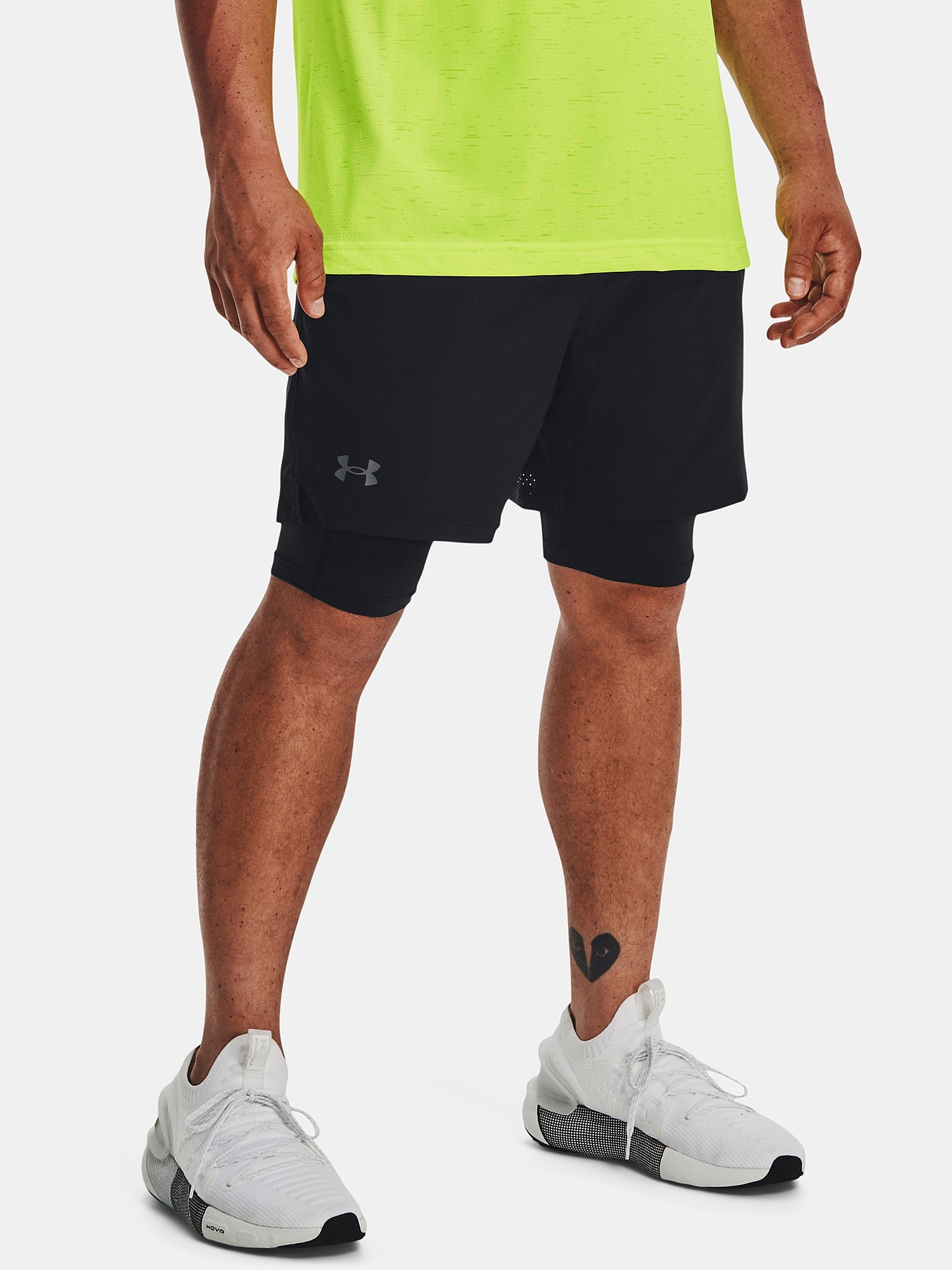 spodenki Under Armour Vanish Woven 2in1 Sts - Black/Pitch Gray