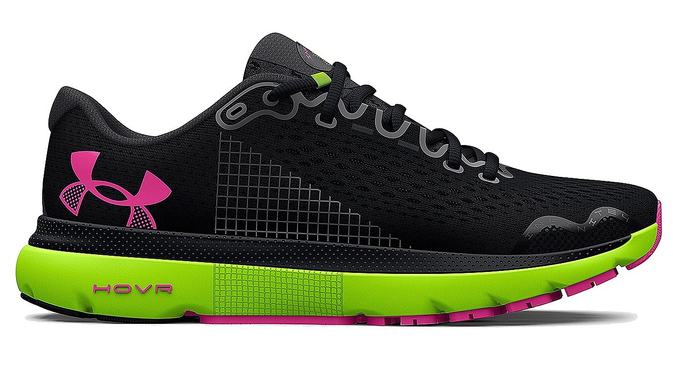 Schuhe Under Armour Hovr Infinite 4 - Black/Lime Surge/Rebel Pink - men´s