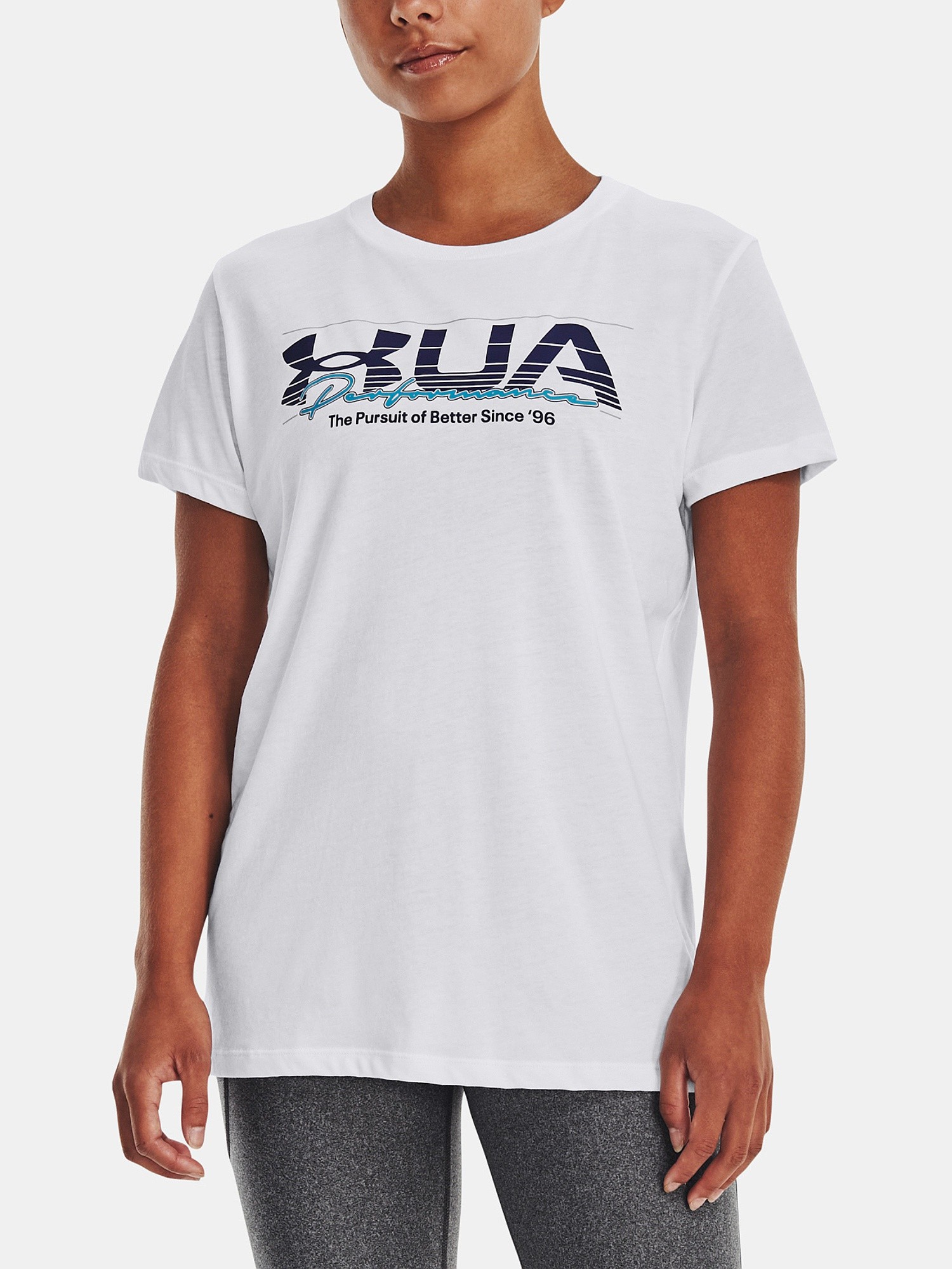 tričko Under Armour Vintage Performance - White/Sonar Blue