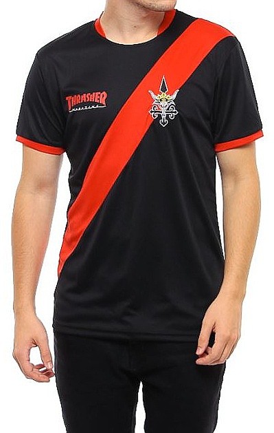 рубашка Thrasher Thrasher Futbol Jersey - Black/Red - men´s