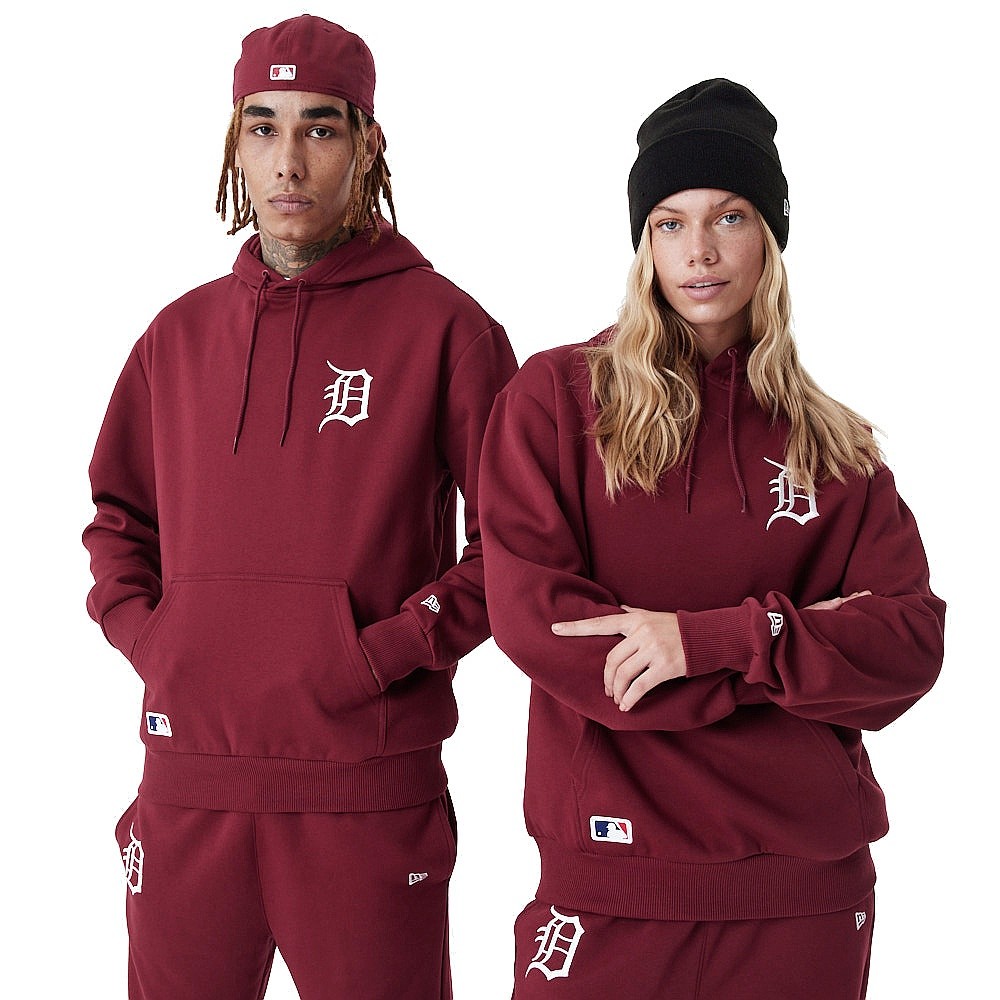 Sweatshirt New Era League Essentials Oversized MLB Detroit Tigers - Cardinal/White