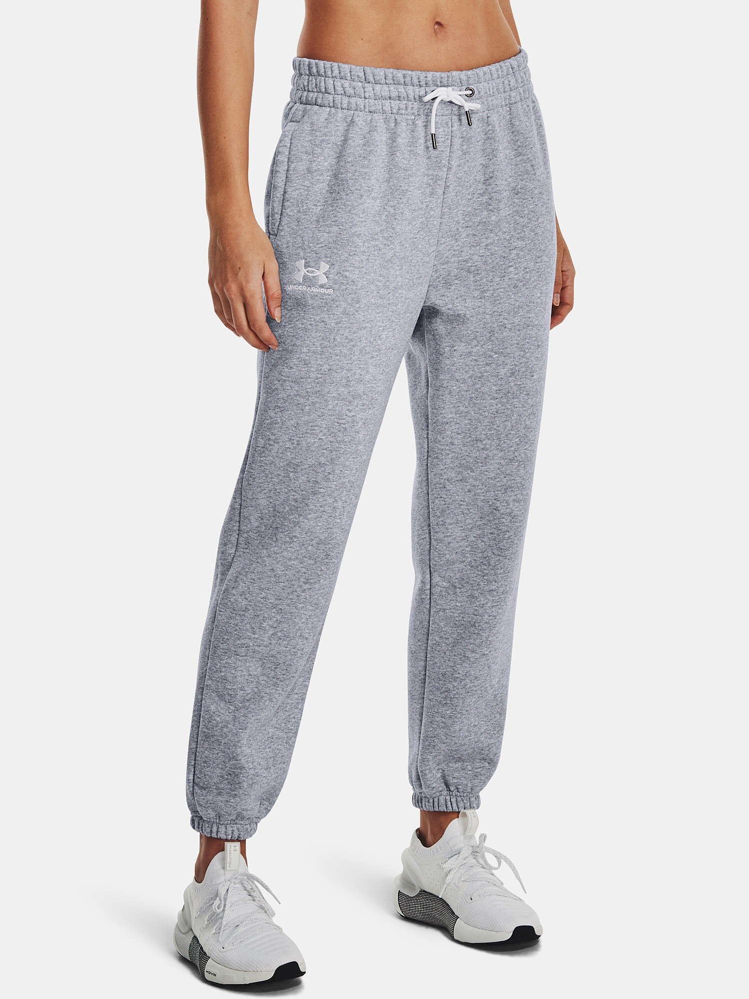 спортивные штаны Under Armour Essential Fleece - Mod Gray Light Heather/White - women´s