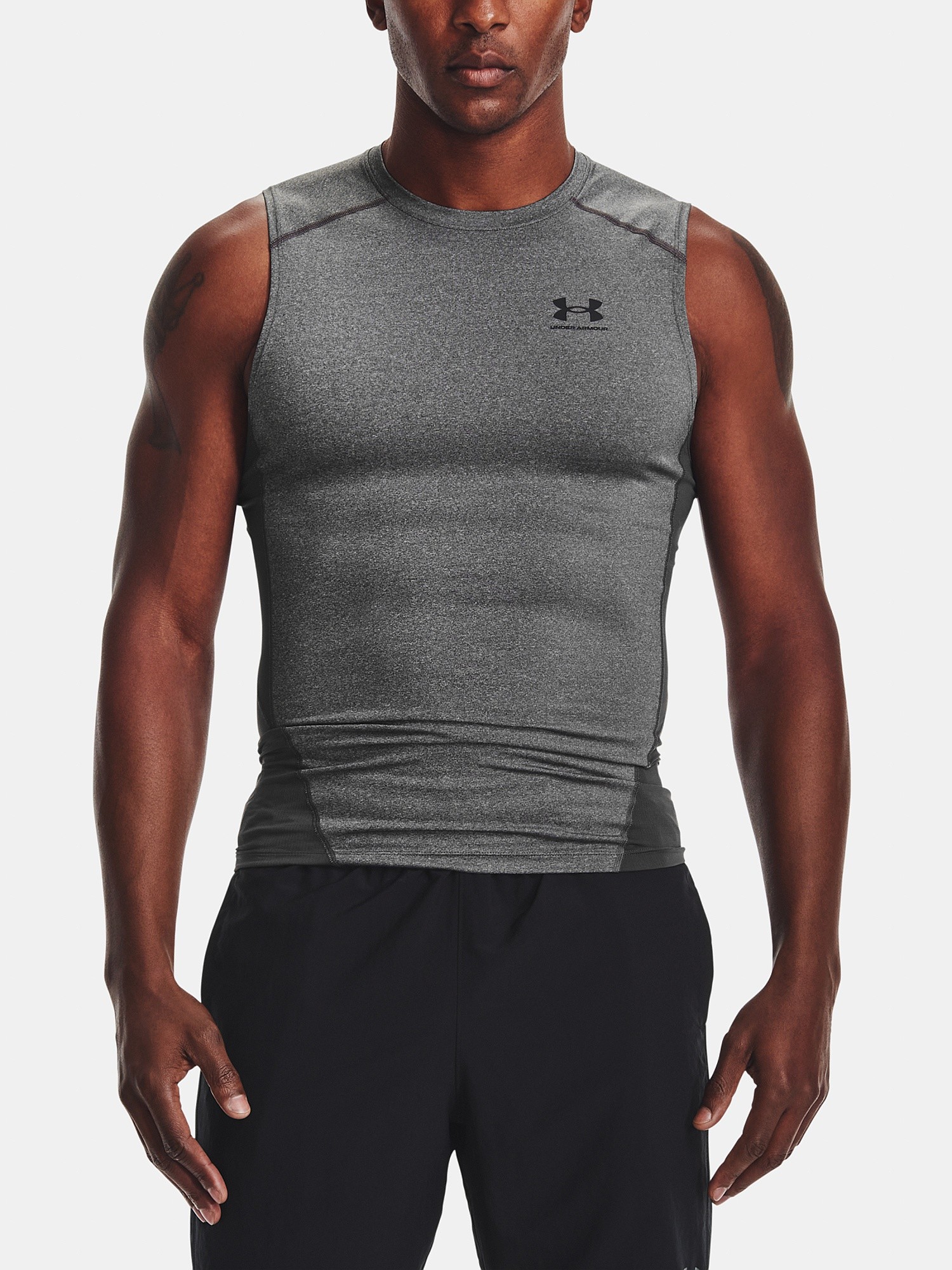 tílko Under Armour HeatGear Armour Compression - Carbon Heather/Black