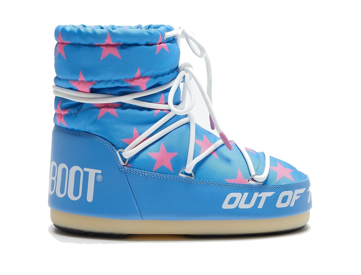 topánky Moon Boot Light Low Stars - Alaskan Blue/Pink