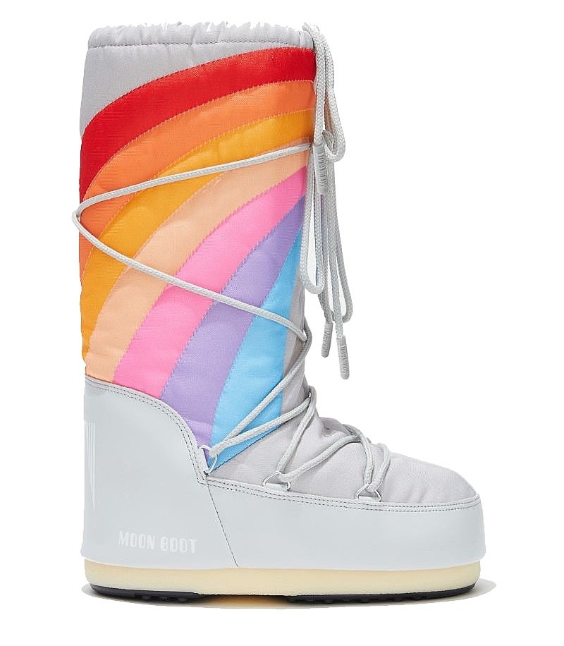 chaussures Moon Boot Icon Rainbow - Glacier/Blue/Red - women´s