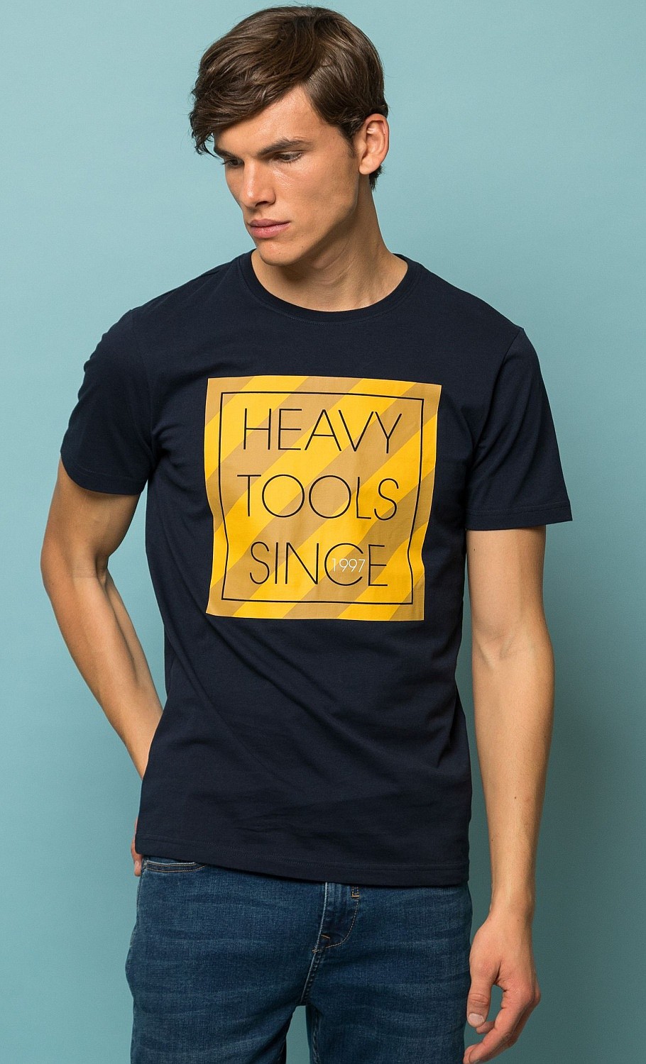 T-shirt Heavy Tools Manolo - Navy - men´s