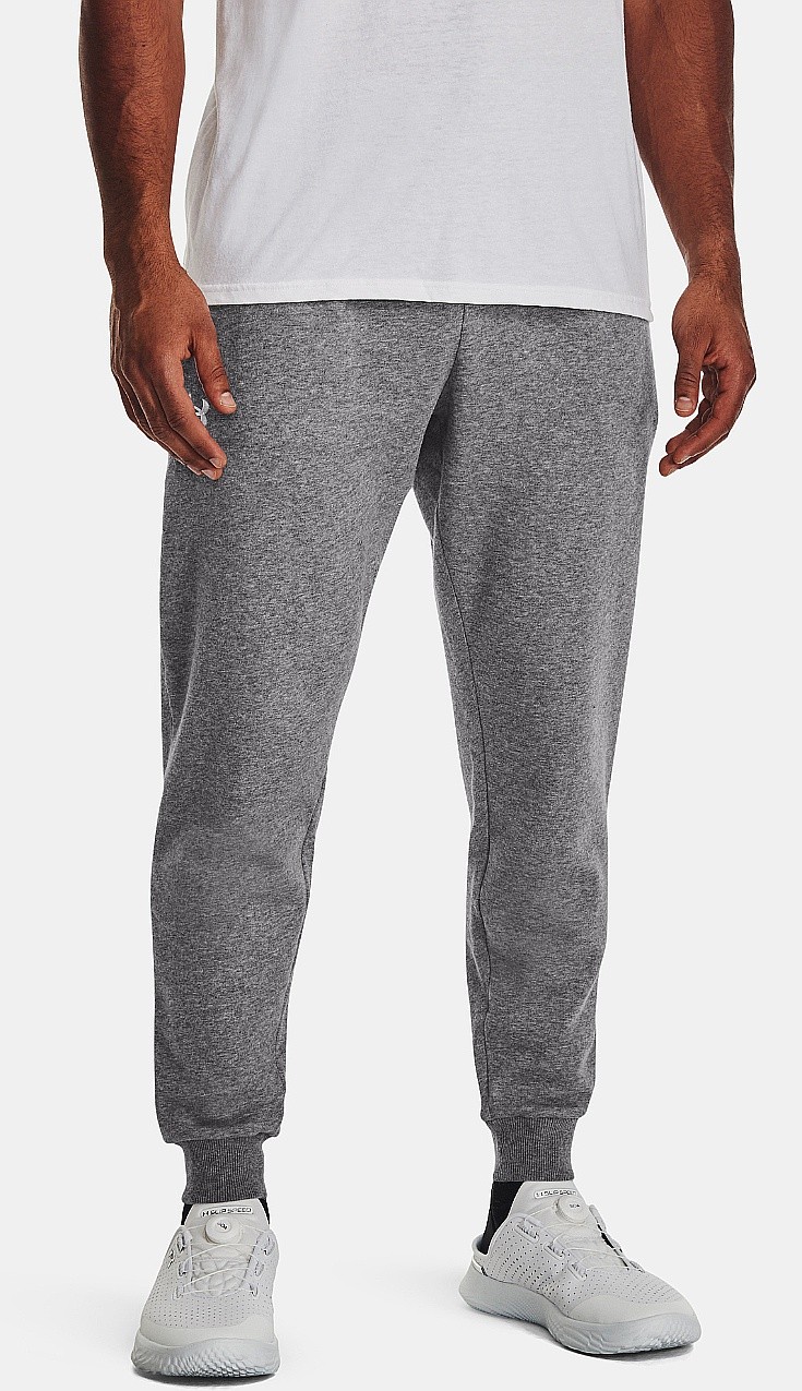 tepláky Under Armour Rival Fleece Joggers - Castlerock Light Heather/White