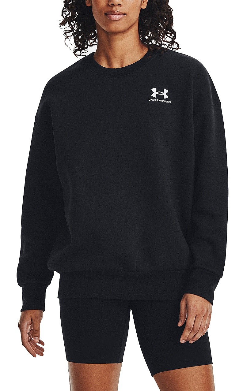кофта Under Armour Essential Fleece Oversized Crew - Black/White - women´s