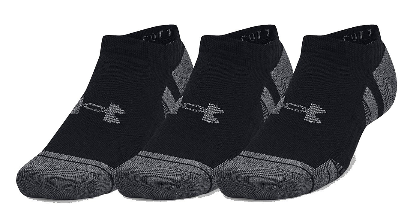 chaussettes Under Armour Performance Cotton No Show 3 Pack - Black/Pitch Gray