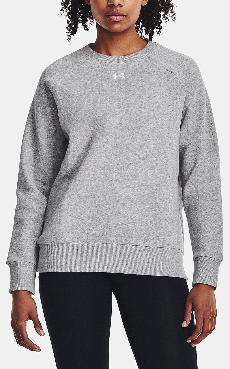 Sweatshirt Under Armour Rival Fleece Crew - Mod Gray Light Heather/White - women´s