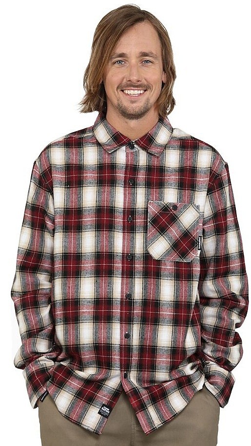 camicia Horsefeathers Melvin LS - Red - men´s