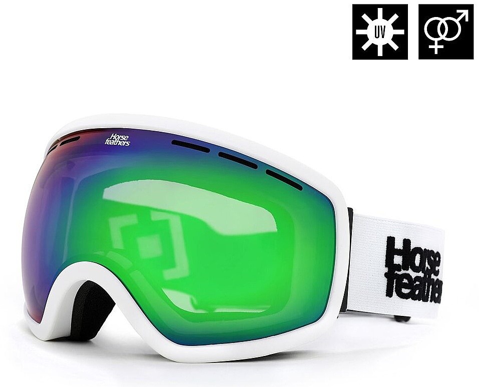 Skibrille Horsefeathers Knox - White/Mirror Green