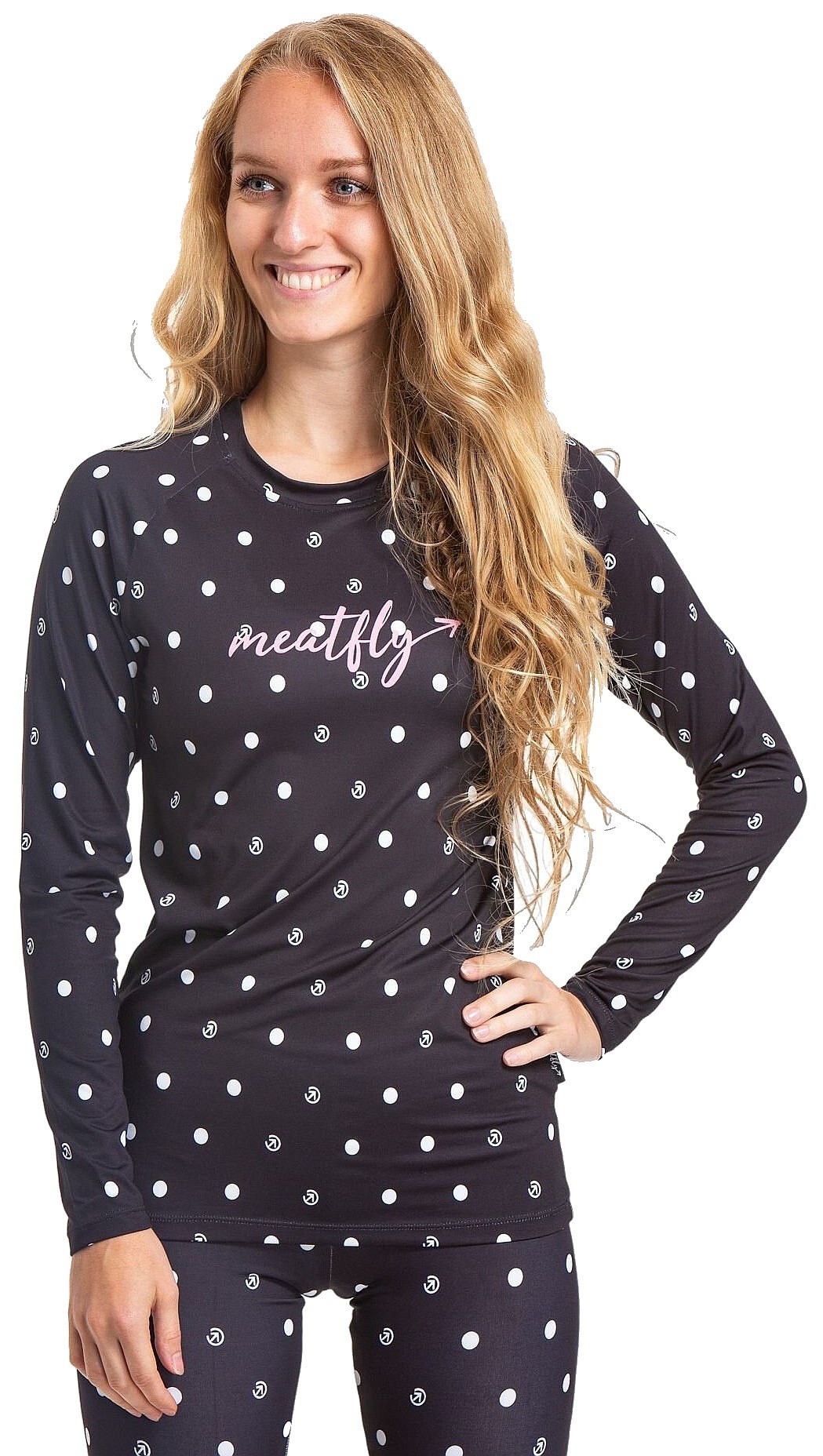 tričko Meatfly Capa Termo LS - Black Dots
