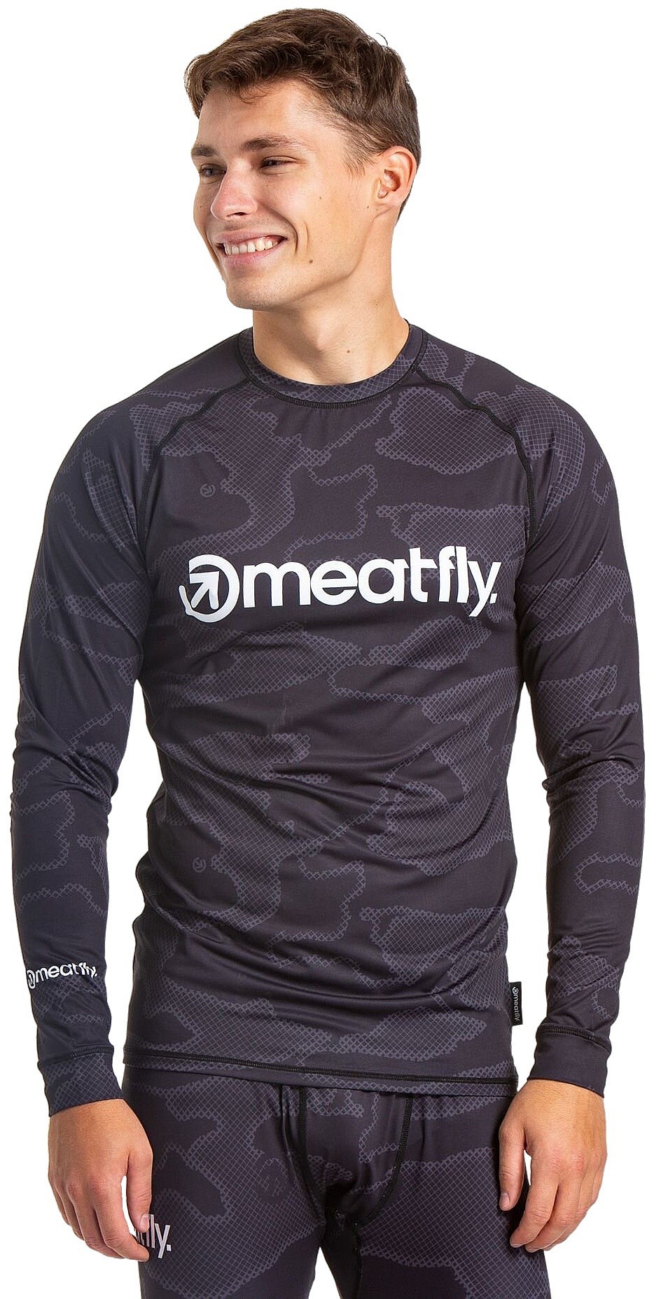 T-shirt Meatfly Avery Termo LS - Morph Black