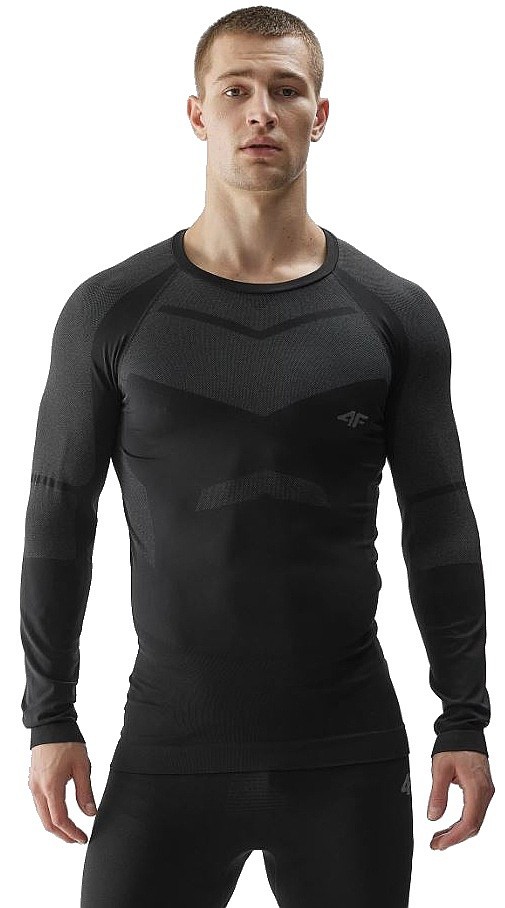 tricou 4F 4FAW23USEAM103 LS - 20S/Deep Black - men´s