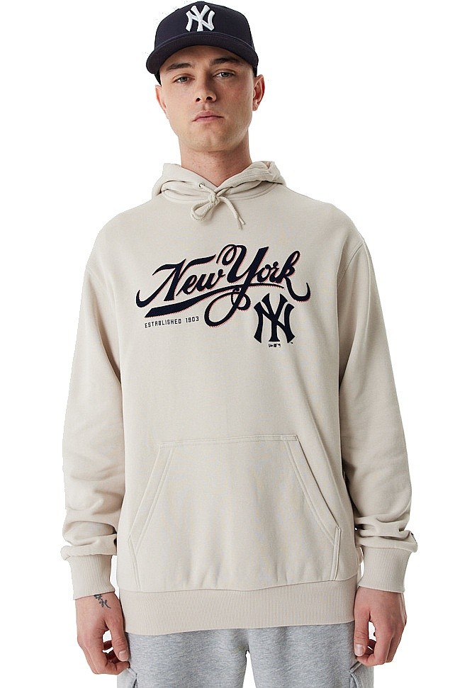 Sweatshirt New Era Retro Graphic OS Hoody MLB New York Yankees - Stone/Navy - men´s