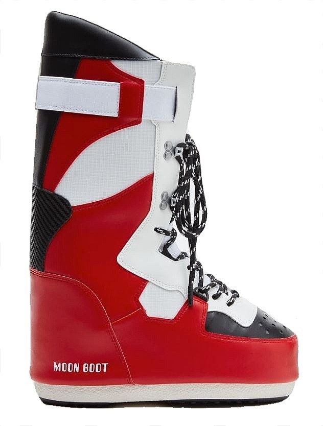 pantofi Moon Boot Icon Sneaker Hi - White/Red/Black
