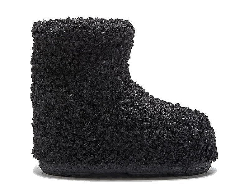 chaussures Tecnica Moon Boot Icon Low No Lace Faux Curly - Black - girl´s