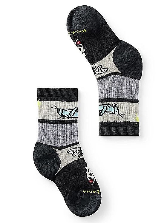 socks Smartwool Hike Full Cushion Garden Bugs Pattern Crew - Charcoal - unisex junior