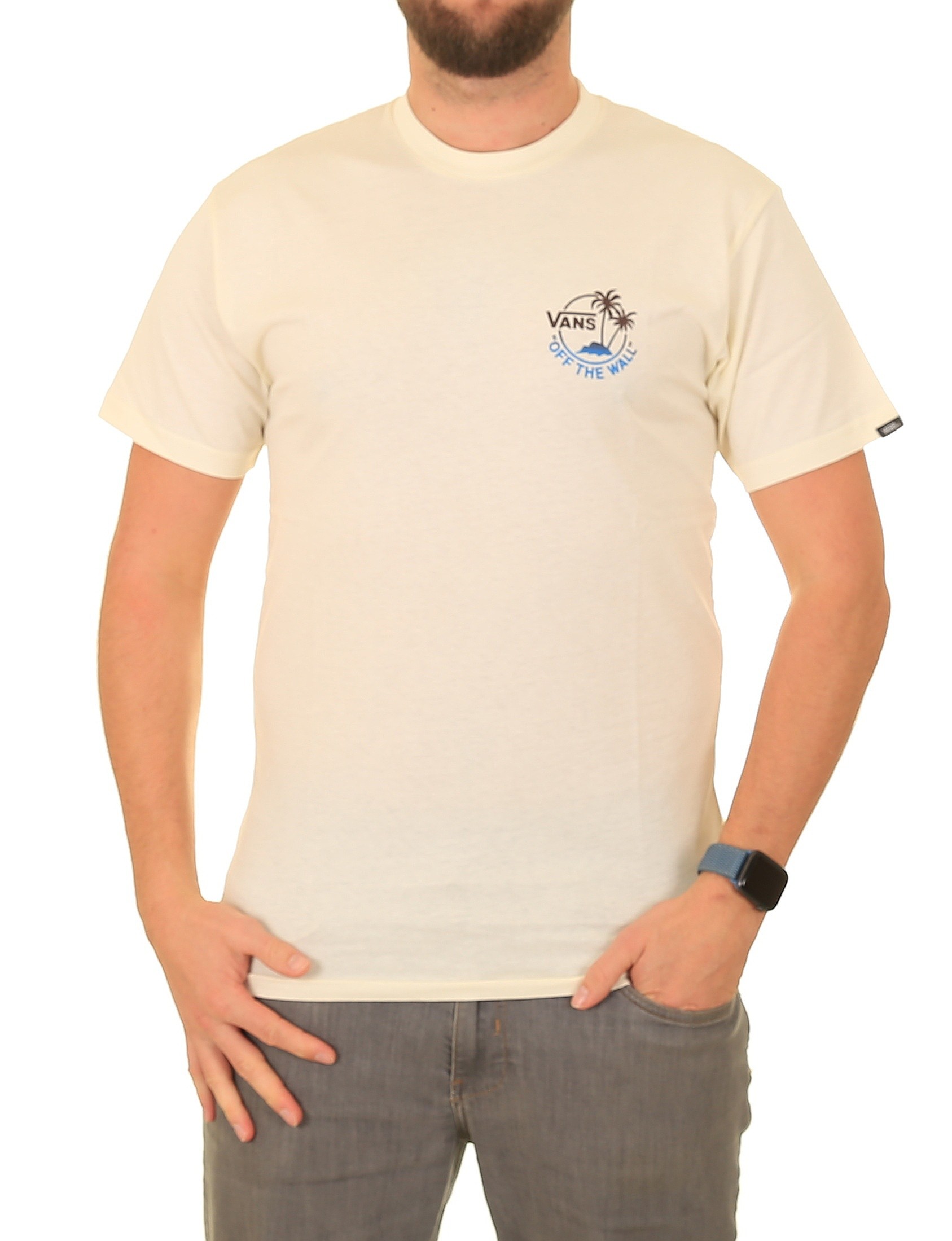 T-shirt Vans Classic Mini Dual Palm II - Marshmallow/Bright Charcoal/Midnight - men´s