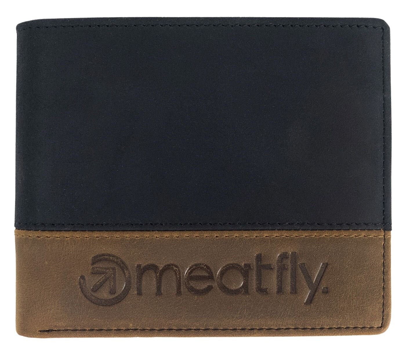 portefeuille Meatfly Eddie Premium Leather - Black/Oak - men´s