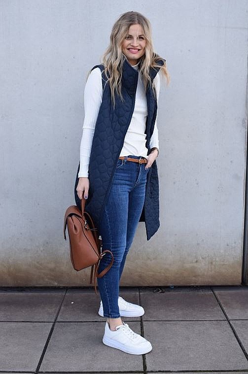 gilet M.ASCH-Be original Patterned Long - Blue - women´s