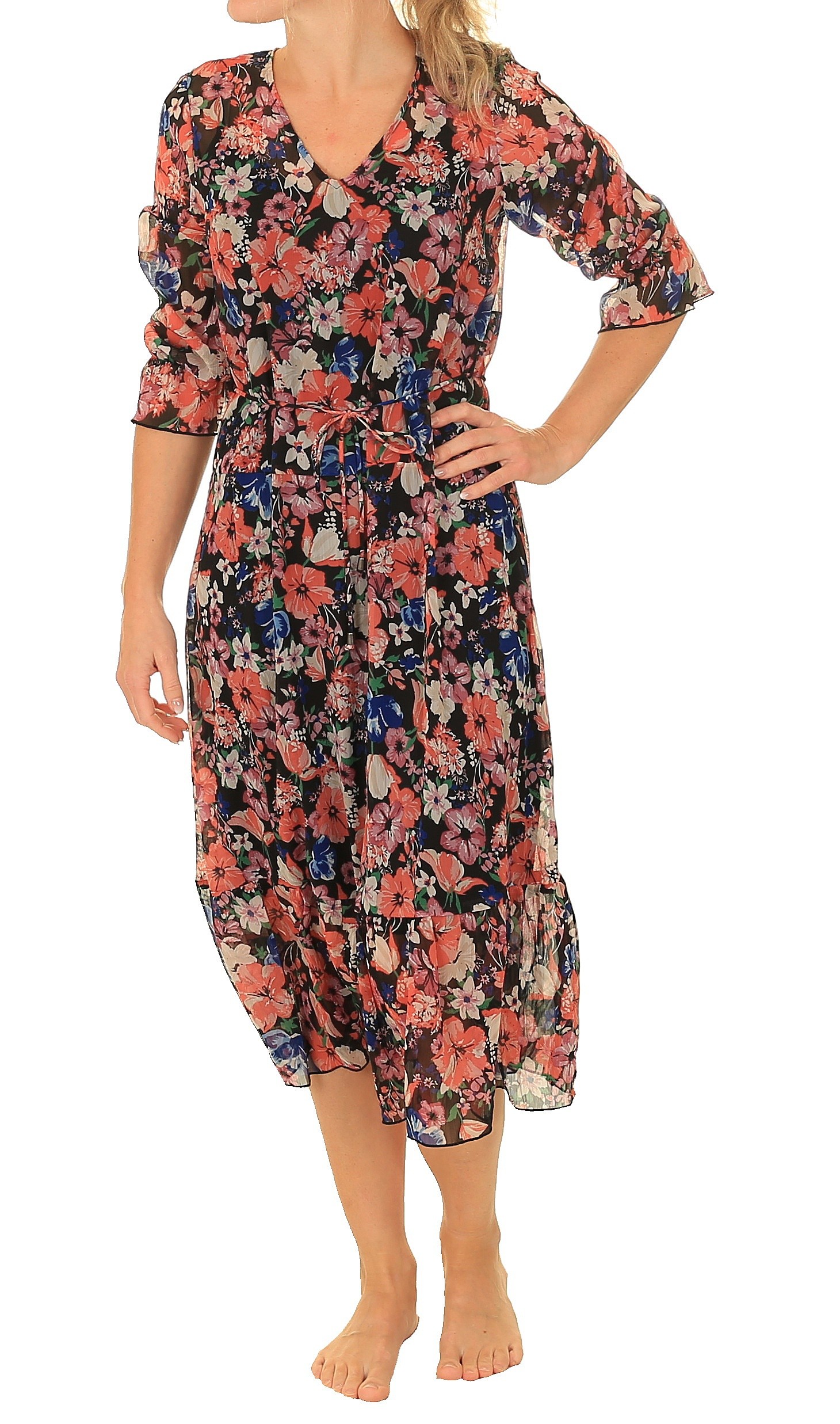 robe ONLY Bailey Life 3/4 Midi - Black - women´s